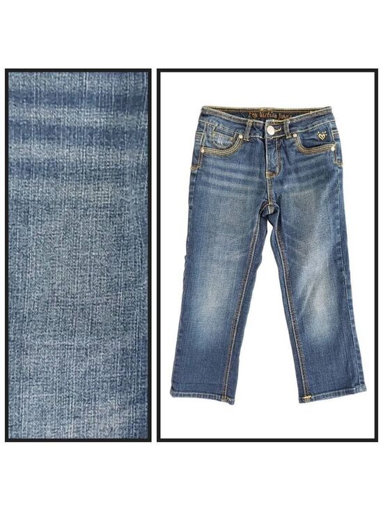 Justice Other - Justice Girls Bootcut Jeans Size 12S Slim Blue Denim Embroidered Pocket